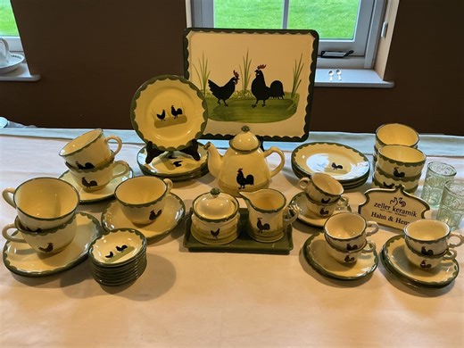 Vintage Zeller Fayence Chicken Rooster Individual Breakfast Items, German Folk Art - Etsy UK