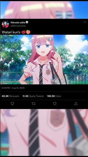 ☆𝗦𝗵𝗲'𝘀 💋🥵!」- Watari kun's is about to collapse EP7 Edit #anime #shorts #viral #amv #kiss