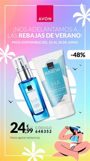 1.7K views · 25 reactions |  SUMMER SALE en AVON. ¡El verano ya está aquí y con él llegan los descuentos más irresistibles!  Tus favoritos de maquillaje, cuidado de la piel, fragancias y más… ✨ ¡Con hasta un 52% de descuento! Es el momento perfecto para reponer tus esenciales o probar nuevas opciones. Corre, que estas ofertas vuelan. Solo por tiempo limitado. Disponibles del 25 al 30 de junio. Descubre todo lo que tenemos para ti. | Avon | Facebook