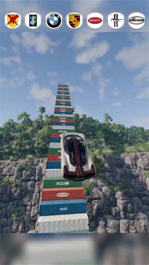 can cars jump over the containers