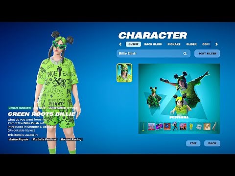 *NEW* Billie Eilish Skin & Emotes.! - Fortnite All Billie Eilish Cosmetics