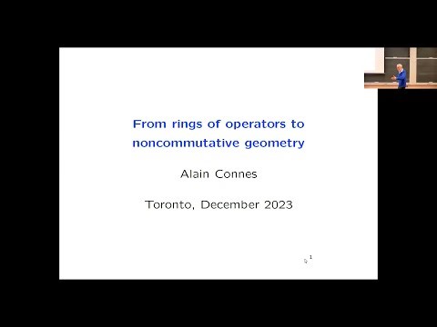 Lecture 01 | From rings of operators to noncommutative geometry