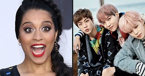 Lilly Singh meets BTS at the AMAs and totally fangirls