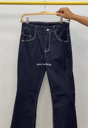 ASMR YOOKA CUTBRAY GARMENT🖤💙 #asmr #asmrsounds #asmrvideo #cutbrayjeans #cutbray #highwaistjeans