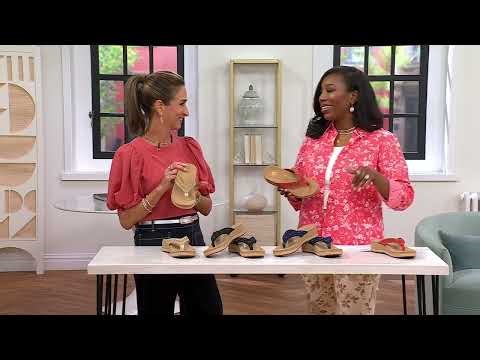 Revitalign Orthotic Perforated Leather Thong Wedges - Kate on QVC