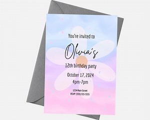 Tween Birthday Party Invitation Template Pastel 90s Birthday Party Girl Party Invitation Customizable Canva Digital Download - Etsy UK