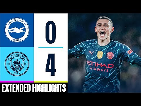 Brighton 0-4 Man City | De Bruyne, Foden (2), Alvarez goals! | EXTENDED HIGHLIGHTS | 23/24