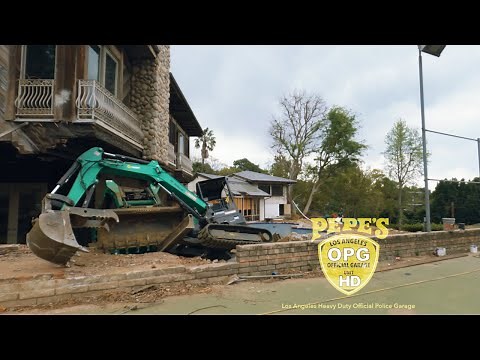 Excavator recovery in a backyard jobsite