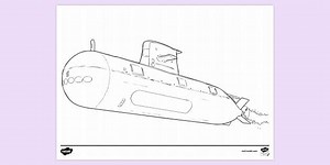 Submarine Colouring Sheet