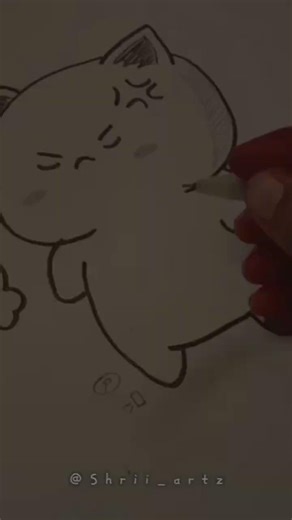 Aesthetic angry cat 😾🩷👀#trending #youtube #shorts #cute #art #tutorial #angry #sketch