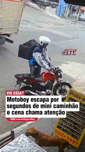 Comando Geral BG on Instagram: "Por alguns segundos, um motoboy passou por uma situação de atenção enquanto trabalhava na Zona Sul de São Paulo. Ele saía de um estabelecimento para iniciar uma entrega quando um mini caminhão cruzou a rua próximo a ele. Ao perceber a movimentação, o motoboy conseguiu se afastar. Segundo as informações, não houve acionamento das autoridades. As circunstâncias do ocorrido ainda não foram esclarecidas. No fim, ninguém se feriu e tudo terminou bem. 📽// @portalrtvofi