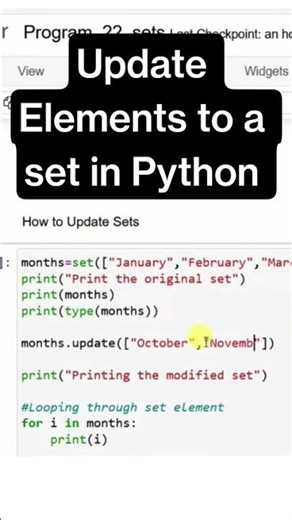 Python Set Update() Method You Should Know! #python #ai