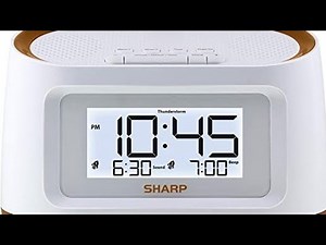 ⏰💤🔦🎶📝#Review-Sharp Projection Alarm Clock with 8 Soothing Sounds-Model #SPC585