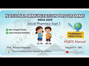 Social Pharmacy Experiment 1 | National Immunization Programme | F Y D Pharm MSBTE Manual |