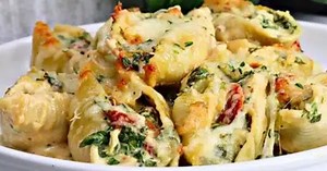 Loaded Cajun Chicken Alfredo Stuffed Pasta Shells Recipe