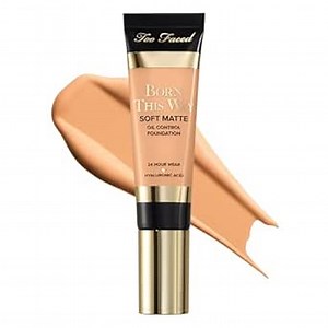 Too Faced Born This Way Soft Matte Foundation | Hydrating, Blurring, Waterproof, All-Day Oil Control Foundation that Helps Smooth Skin’s Appearance, 1 Fl Oz