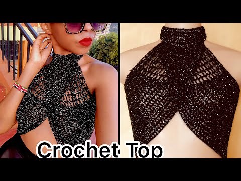 Crochet Halter Neck Top | Fancy Neck Wrap Crop Top