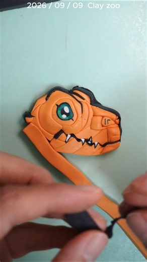 I Made Agumon from Digimon Adventure with Polymer Clay 🧡 #shorts