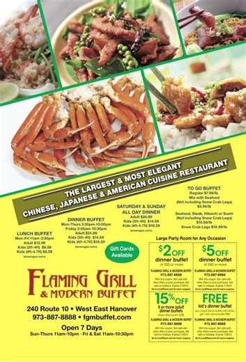 If you're a fan of sushi and seafood like me, this is something you won't want to miss. Flaming Grill & Modern Buffet located in East Hanover, NJ is taking their offerings to the next level with the introduction of UMI Premium Sushi & Seafood Buffet. 🍣🦞 It's an exciting upgrade that promises an unforgettable experience. Indulge in a wide selection of all-you-can-eat sushi, sashimi, and an exquisite variety of seafood dishes that will tantalize your taste buds. Prepare yourself for a culinary j