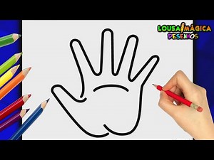 COMO DESENHAR UMA MÃO? DESENHO FÁCIL E SIMPLES PARA CRIANÇAS! PASSO A PASSO!