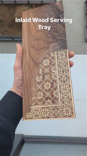 inlays on Instagram: "More textile inlays 😍 This one was from the 1800s. Made from maple wood and walnut wood. I get a lot of questions about what this technique actually is. And it's pretty simple. Basically.... ▫️the maple wood (lighter color) fills in the gaps in the walnut wood. ▫️When you remove the excess maple you're left with the hundred+ 1-2mm gaps now inlaid with another wood. ▫️This means the whole serving board is flush so food doesn't fall into the cracks. Look up inlays, marquetry