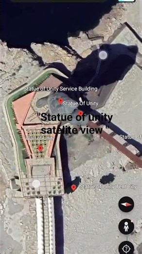 Statue of unity: satelite view!🌍 #Geo informatics #Shorts #India #Google Earth