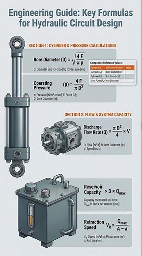 Key Formulas for Hydraulic circuit design #fluidmechanicsandhydraulicmachines #engineering