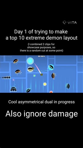 Day 1 of making a top 10 extreme layout #gd #geometrydash #extremedemon #layout