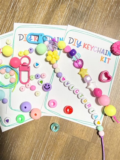 DIY Beaded Name Keychain Kit: Personalized Party Favors, Kids Birthday Party Favor - Etsy