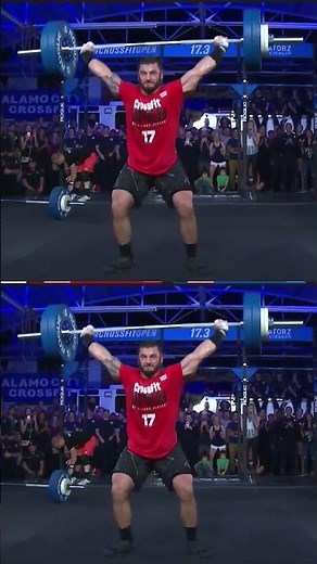 Mat Fraser hits the final 265-snatch in Open Workout 17.3.