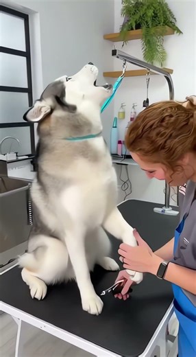 This Husky Reacts Like Nail Trimming Is a Soap Opera 😂