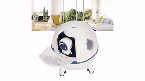 Space Capsule Humidifier, 220ml USB Ultrasonic Cool Air Mist Humidifier 7 Colors Light Cute Mini Portable Humidifier with Night Light for Home Office Car Bedroom Travel (White)