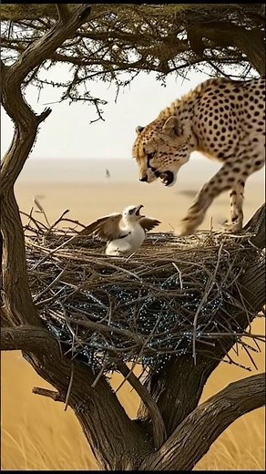 Mother Eagle Protects Her Baby from a Cheetah | Heartwarming Wildlife Moment