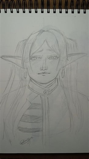 Dibujo de Friren ?/10 #illustartion #arte #drawing #art #illustrative #sketch #anime #sketchbook