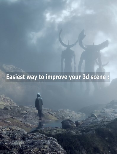 Carl on Instagram: "Here's how I easily improved my recent 3d scene : I used volumetrics! Pretty obvious for some 3d artists, but it's sometimes greatly underestimated! Honestly, by only doing step one with a single Volume Scatter node, you can already obtain pretty good results. This example is also pretty simple, you can probably take it even further! One technique I also enjoy using with volumes is the Gradient Texture node. It allows you to gradually fade the volume, which can create a more