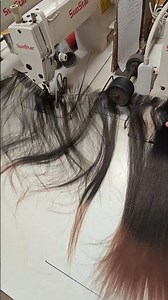 wig making with sewing machine. #wigs #machine #hairstyle