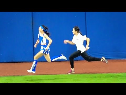 最後まで大激戦！フジの松﨑アナが挑みアンカー対決！女性だけのハマスタバトル 2023/06/13 横浜DeNAベイスターズ 松﨑涼佳 diana リレー対決