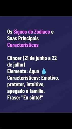 CARACTERÍSTICAS DO SIGNO DE CÂNCER #horoscopo #signo