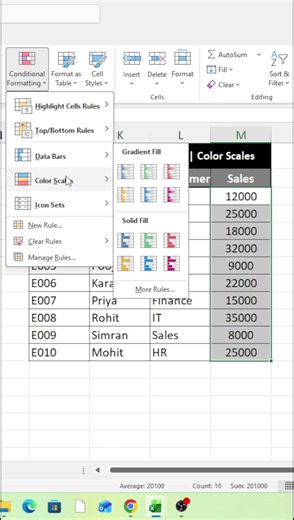 Excel Color Scales in 30 Seconds 🔥 #excel #spreadsheetmagic #excelformula