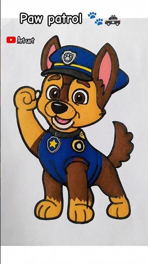 Chase from paw patrol easy drawing step by step #drawing #pawpatrol #pawpatrolrescue