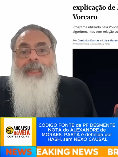 CÓDIGO FONTE da PF DESMENTE NOTA do ALEXANDRE de MORAES: PASTA é definida por HASH, sem NEXO CAUSAL