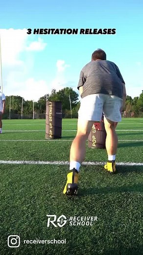 3 hesitation releases that’ll help you get open #receiverschool #widereceivers #widereceiver #footballtiktok #receiverdrills #footballdrills #fyp #footwork #routerunning #receivercoach #receiverscoach #nfl