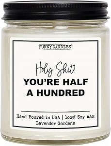 Funny Candles - 50th Birthday Gifts for Her Him,Happy 50th Birthday Gifts for Women Men, 50 Years Old Decorations, 50 Year Old Presents for Wife Husband Mom Sister – Made in The USA