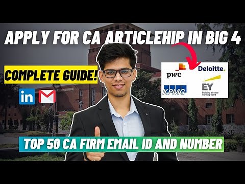How to apply for CA articleship in BIG 4! Complete guide! CA articleship in Deloitte, PwC, EY & KPMG