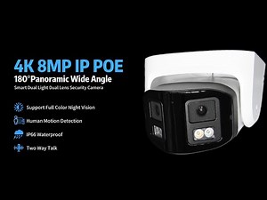 Besview 4K 8MP Dual Lens PoE IP Security Camera with 180° Ultra Wide Viewing Angle
