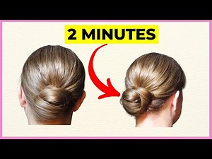 Easy 2 minute - Simple and Romantic Low Chignon Hairstyle