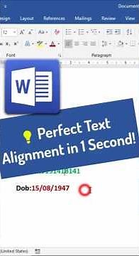 🧠 MS Word Text Alignment Trick 😲 | Make Your Documents Look Perfect! 💻