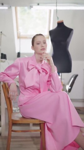 Pink Bow Blouse Women – Sculptural Tie Neck Taffeta Statement Top - Etsy