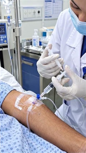 How to Flush a Peripheral IV Cannula 💉 Nursing Skills #Shorts