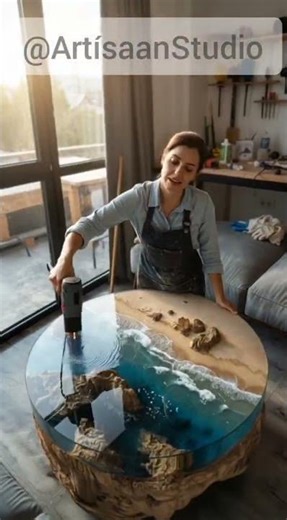 Ocean Beach Epoxy Table – Unreal Transformation 🌊